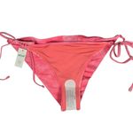 Aerie  Embroidered Tie‎ Cheekier Bikini Bottom in Strawberry M NWT Photo 3