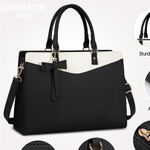 Elegant Black and White Laptop Tote Photo 0