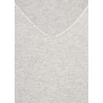 Mango Cotton Blend V-Neck Sweater Light Heather Grey Photo 1