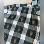 Vintage Maggie & Max Forest Green White Woven Plaid Embroidered Acorn Shirt PL Size L Photo 7