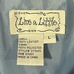 Live a Little Vintage  Suede Leather Jacket Blue Button Snap Boho 90s Y2K Large Photo 2