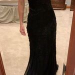 Nicole Bakti V-neck Black Lace Gown Photo 1