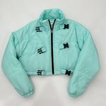superdown  Ava Cropped Puffer Jacket in Aqua Photo 4