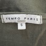 Tempo Paris  Shirt Womens Small Green Linen‎ Tunic Top Neutral Basic Lagenlook Photo 5