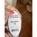 Scoop Oversized Waffle Knit Sweater Chunky Ribbed Turtleneck XXL NWT Pink Photo 4