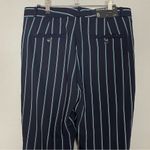 Banana Republic NWT Avery Pants Striped Navy Blue Mid Rise Ankle Length Size 8 Photo 6