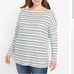 Lane Bryant Wide Boat Neck Striped Waffle Top Size 18/20 NWT Photo 1