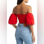 VICI  red small crop top- puff sleeves size Small (b10) Photo 1