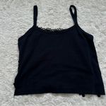 Vintage 90s Black Lace Cropped Tank Top Whimsygoth Festival Boho Photo 6