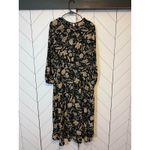 Who What Wear  Women Large Black Beige floral Print Long Sleeve Dress Office Work Photo 3