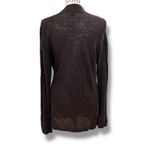Eileen Fisher  Size M Brown 100% Organic Linen Open Front Cardigan Sweater Photo 5
