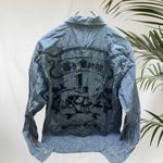 Ed Hardy  Women’s Blue Denim Shirt size L Photo 2