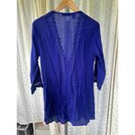 La Blanca 100% Cotton Hollow Out Crochet Applique Trim Swim Cover Up Tunic Dress Photo 4