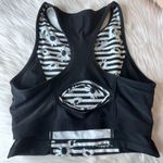 Betsey Johnson  Stripe Daisy Floral Design Performance Crop Top Sports Bra Photo 6