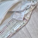 INC Shoulder Cut Out Silver Mirrored Sequin Top S Photo 2