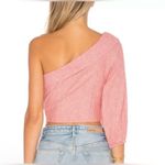Free People  Get Down Top Red Striped Linen Blend One
Shoulder Blouse Siz… Photo 1