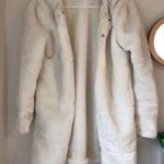 White Faux Fur Coat Size M Photo 1