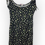 Discreet Vintage Y2K  Black Daisy Floral Mini Dress Indie Romantic Medium Photo 0