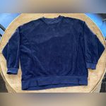 Aerie Women’s Sz M Navy The Chill Cozy Crew Textured Oversized Sweatshirt Photo 3