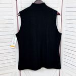 Alfred Dunner Embroidered Beaded Full Zip Mock Neck Boucle Wool Vest Black Small Photo 8