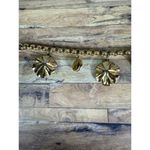 Vintage 1930's Goldtone Flower Pearl Textured Curb Link Charm Bracelet Germany Gold Photo 7