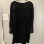 Oat New York black velvet ribbed sheath stretch mini dress. Large Photo 2