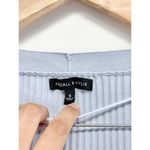 Kendall + Kylie Cropped Sweater Light Blue Size Small V-Neck Ribbed Long Sleeve Photo 5