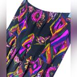 Vintage drop waist skirt in beautiful 100% silk floral design size 6 EUC Black Photo 7