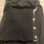 Banana Republic  Nautical Ribbed Navy Longsleeve Button Cowl Turtleneck Sweater-S Photo 13