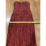 Phoebe Couture  strapless Maroon iridescent Crinkle ruched Evening Gown Size 2 Photo 6