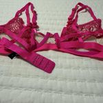 For Love & Lemons Hot Pink Soutache Swirl Embroidered Strappy Bra Sz M Medium Photo 6