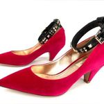 Valentino Garavani  Studded Velvet Crystal Embellished Ankle Strap Pumps EU 35 Photo 0