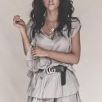 Amazing Lace Grey Cinched Waist Dress Photo 0