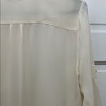 Broadway & Broome 100% Silk Elegant Cream Button Up Shirt Photo 13