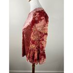 Velvet Paisley Print Bell Sleeve Top Blush Pink Women's Size M Y2K Romantic Boho Size M Photo 11