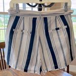 Blu Pepper Wrap Shorts Cotton Stripe Blue White Tie Belt Womens Large Photo 2