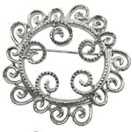 Sarah Coventry Silver Tone Whimsical Swirl Brooch Pin‎ And Clip Earrings Set Photo 2