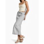 ALLSAINTS Honor Denim Frayed Maxi Skirt, Snow Grey, 12 (US) Photo 3