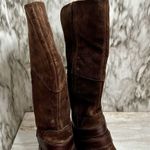 The North Face Brown Suede Side Zip Boots Sz 10 Boho Retro Vibes Western Cowboy Photo 1