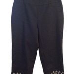 Croft & Barrow NWT Black Embroidered Capris Sz 10 Effortless Stretch Slimming Photo 0