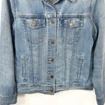 Old Navy Medium Jean Jacket Classic Denim Blue Trucker Cotton Womens Solid 1074 Photo 3
