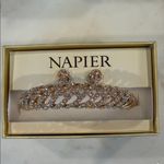 NWT Gold Tone Crystal Bangle Bracelet & Button Stud Earring Set Photo 3