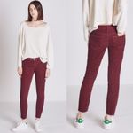 Current/Elliott Current Elliott The Stiletto Corduroy Jeans Maroon Photo 1