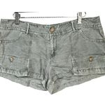 American Eagle Outfitters Y2K Micro Shorts Womens 8 Gray Linen Cotton Booty Photo 0