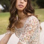 Adelyn Rae  Liz printed lace tiered sun dress summer floral print size xs Photo 7