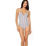 Jessica Simpson New. Moroccan Stripe Printed One-Piece Swimsuit. Retails $98 Photo 2