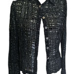 French Connection Vintage  Velvet Burnout Sheer Top Black Y2K Bella Hadid Photo 0