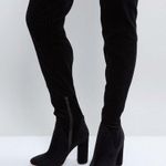 ALDO Tenesha Black Velvet Snake Print Over the Knee Photo 0