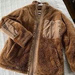 Brown Fuzzy Cognac Zip Up Teddy Jacket Small Unbranded Pockets‎ Casual Warm Fall Photo 0