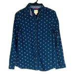 G.H. Bass & Co Navy Skiier Button Up Long Sleeve Shirt Size Medium Blue Photo 0